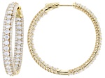 Moissanite 14k Yellow Gold Over Silver Inside-Out Hoop Earrings 6.44ctw DEW.