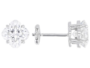 Clover Shape Lumina Cut Moissanite Platineve Stud Earrings 3.50ctw DEW