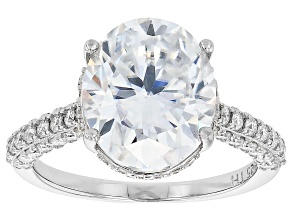 Moissanite Platineve Engagement Ring 6.88ctw DEW