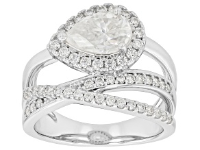 Moissanite Platineve Crossover Ring 2.17ctw DEW
