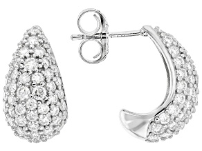 Moissanite Platineve Teardrop Earrings 3.20ctw DEW