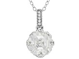 Asscher Cut Moissanite Platineve Pendant 3.39ctw DEW
