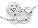 Asscher Cut Moissanite Platineve Pendant 3.39ctw DEW