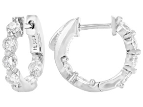Moissanite Platineve Inside-Out Hoop Earrings 1.20ctw DEW