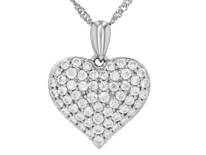 Moissanite Platineve Heart Pendant 1.23cwt DEW