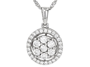 Moissanite Platineve Halo Pendant 1.20cwt DEW