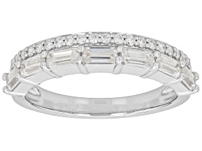 Moissanite Platineve Mulit-row Ring 1.14ctw DEW