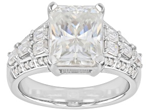 Moissanite Platineve Engagement Ring 4.70ctw DEW