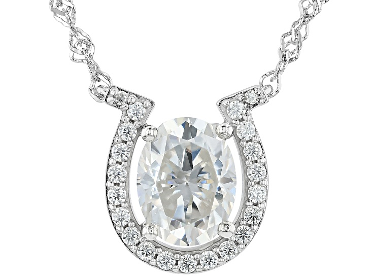 Moissanite Platineve Horseshoe Necklace 2.31ctw DEW