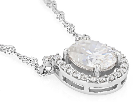 Moissanite Platineve Horseshoe Necklace 2.31ctw DEW