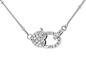 Moissanite Platineve Heart PadLock Necklace 0.34ctw DEW