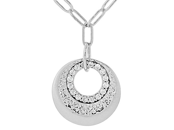 Moissanite Platineve Circle Necklace 0.16ctw DEW