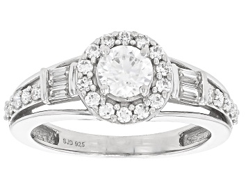 Picture of Moissanite Platineve Halo Ring 1.14ctw DEW