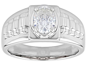 Picture of Moissanite Platineve Solitaire Men's Ring 1.50ct DEW
