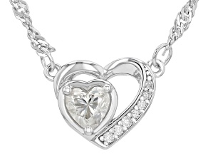 Moissanite Platineve Heart Necklace 0.57ctw DEW
