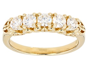 Moissanite 14k Yellow Gold Over Silver Band Ring 0.80ctw DEW