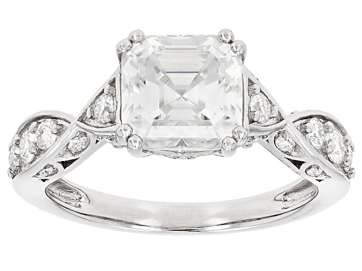 Moissanite Platineve Engagement Ring 2.63ctw DEW.