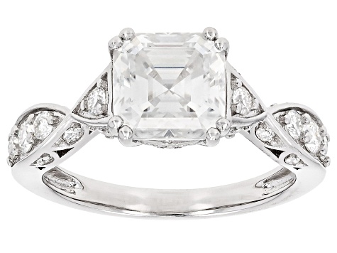 Moissanite Platineve Engagement Ring 2.63ctw DEW.