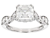 Moissanite Platineve Engagement Ring 2.63ctw DEW.