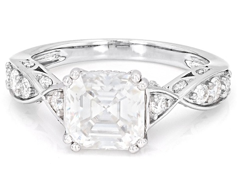 Moissanite Platineve Engagement Ring 2.63ctw DEW.
