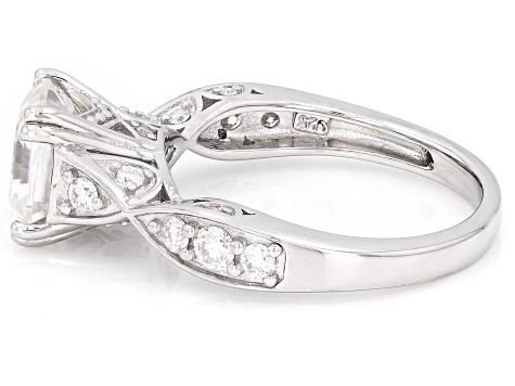 Moissanite Platineve Engagement Ring 2.63ctw DEW.