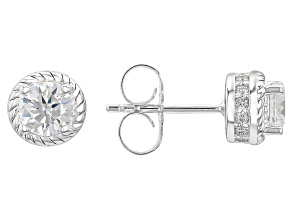 Moissanite Platineve Stud Earrings 1.28Ctw DEW