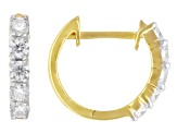 Moissanite 14k Yellow Gold Over Silver Hoop Earrings 0.50ctw DEW