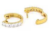 Moissanite 14k Yellow Gold Over Silver Hoop Earrings 0.50ctw DEW