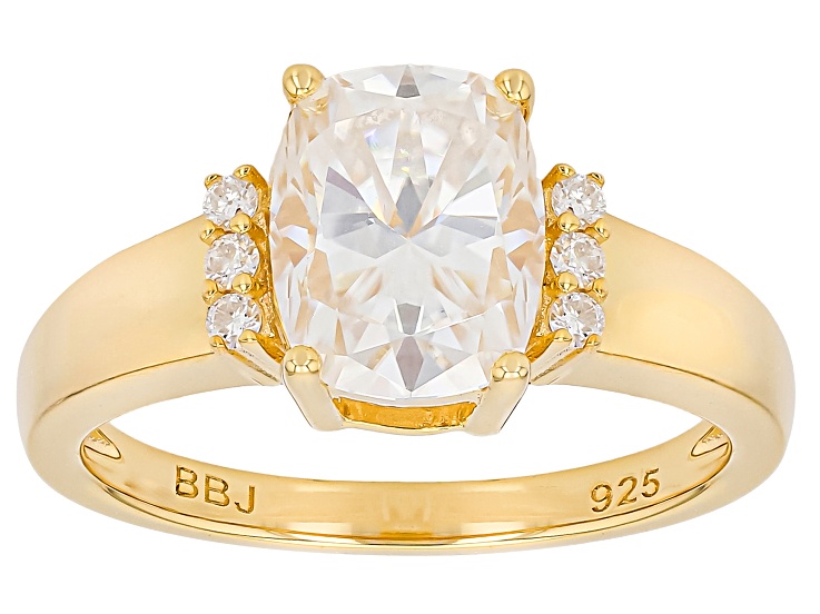 Moissanite 14k Yellow Gold Over Sterling Silver Engagement Ring 2.35ctw DEW