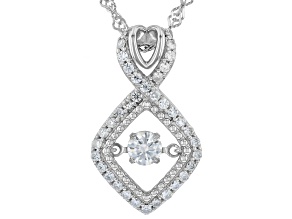 Moissanite Platineve Dancing Pendant with Chain 0.59ctw DEW