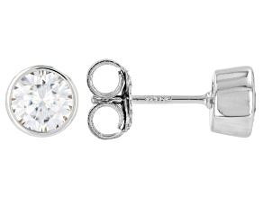 Moissanite Platineve Stud Earrings 1.20ctw DEW