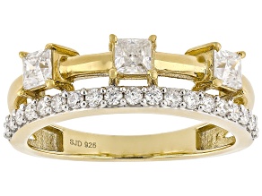 Moissanite 14k Yellow Gold Over Silver Band Ring 0.86ctw DEW.