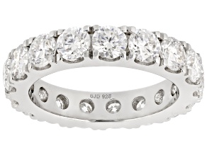 Moissanite Platineve Eternity Band Ring 3.91ctw DEW.