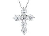 Moissanite Platineve Cross Pendant 1.98ctw DEW.