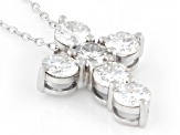 Moissanite Platineve Cross Pendant 1.98ctw DEW.