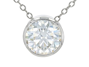 Moissanite Platineve Solitaire Pendant  1.90ct DEW
