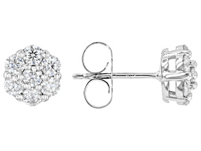 Moissanite Platineve Cluster Earring 0.84ctw DEW.