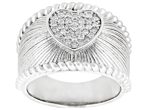 Moissanite Platineve Heart Ring 0.35ctw DEW