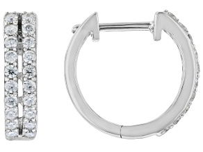 Moissanite Platineve Hoop Earrings 0.40ctw DEW