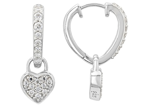 Moissanite Platineve Hoop Earrings 0.62ctw DEW - JMF733 | JTV