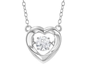 Moissanite Platineve Heart Shape Dancing Necklace 0.50ct