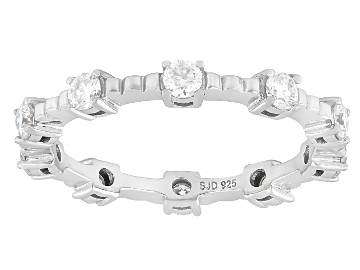 Moissanite Platineve Eternity Ring 0.12ctw DEW
