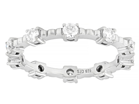Moissanite Platineve Eternity Ring 0.12ctw DEW