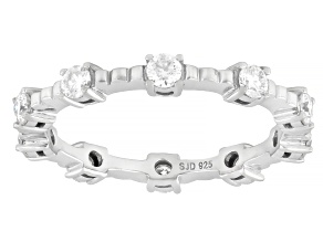Moissanite Platineve Eternity Ring 0.12ctw DEW