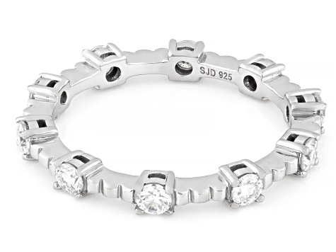 Moissanite Platineve Eternity Ring 0.12ctw DEW