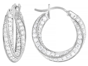 Moissanite Platineve Hoop Earrings 3.84ctw DEW