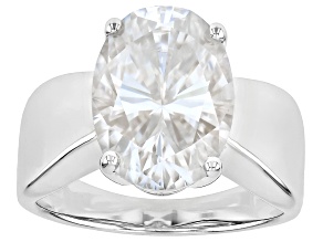 Moissanite Platineve Solitaire Ring 7.22ct DEW