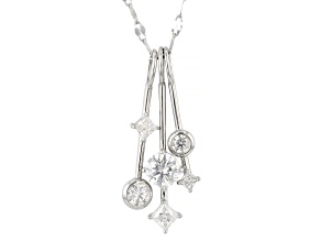 Moissanite Platineve Drop Pendant 1.06ctw DEW