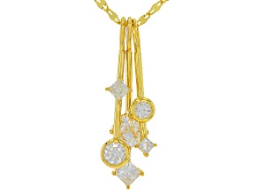 Moissanite 14k Yellow Gold Over Silver Drop Pendant 1.06ctw DEW