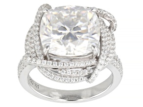 Moissanite Platineve Cocktail Ring 9.71ctw DEW